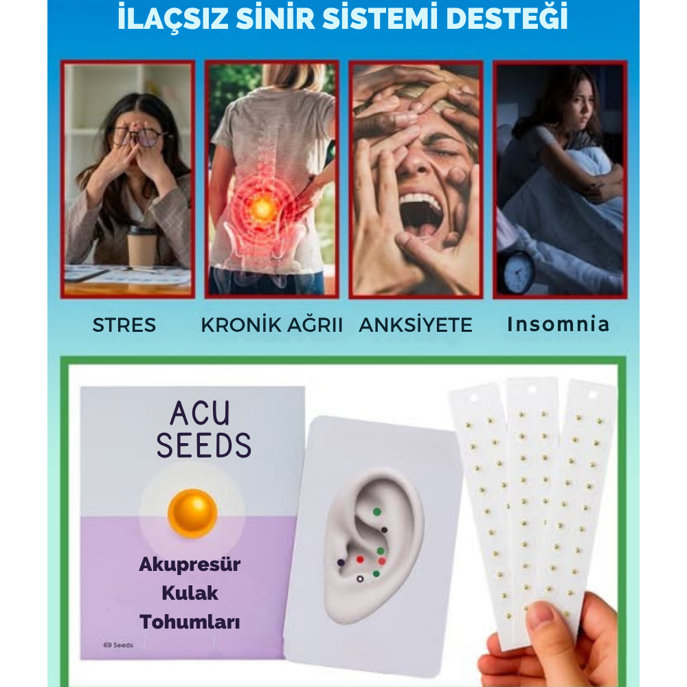 Acuseeds™ – Kulak Akupresür Tohumları Doğal Stres, Anksiyete, Hormon ve İştah Dengesi Desteği